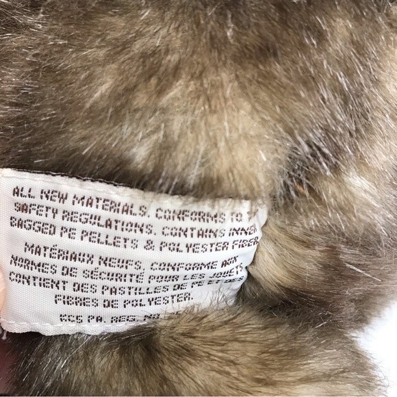 Vintage Danny Teddy Bear Bombay Russ Berrie & Co 13" Red Bow Faux Fur - Picture 8 of 11